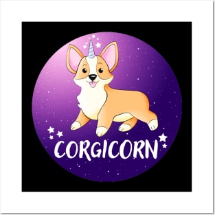 Corgicorn Cute Corgi Lover Quote Artwork Posters and Art